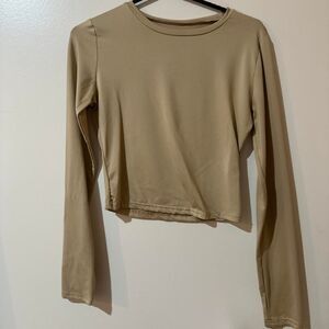 Women's Tan and Khaki Crop-top